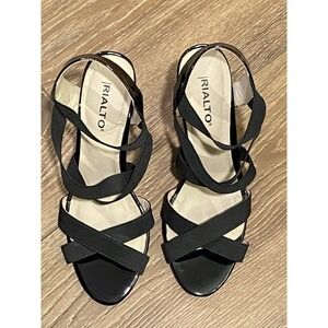 Rialto Stretch Strap Sandals Womens Size 6.5M Valencia Shoes Comfort Heel
